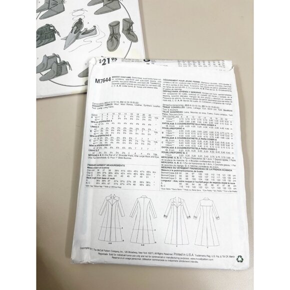Costume Sewing Pattern (Lot Of 5-used/complete) Capes,Tunic,Boots,Dresses Etc - Picture 4 of 10